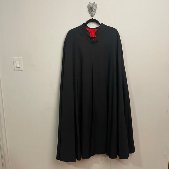 Vintage OS cape cloak black poncho arm slits turtleneck cosplay fandom winter - Picture 1 of 7